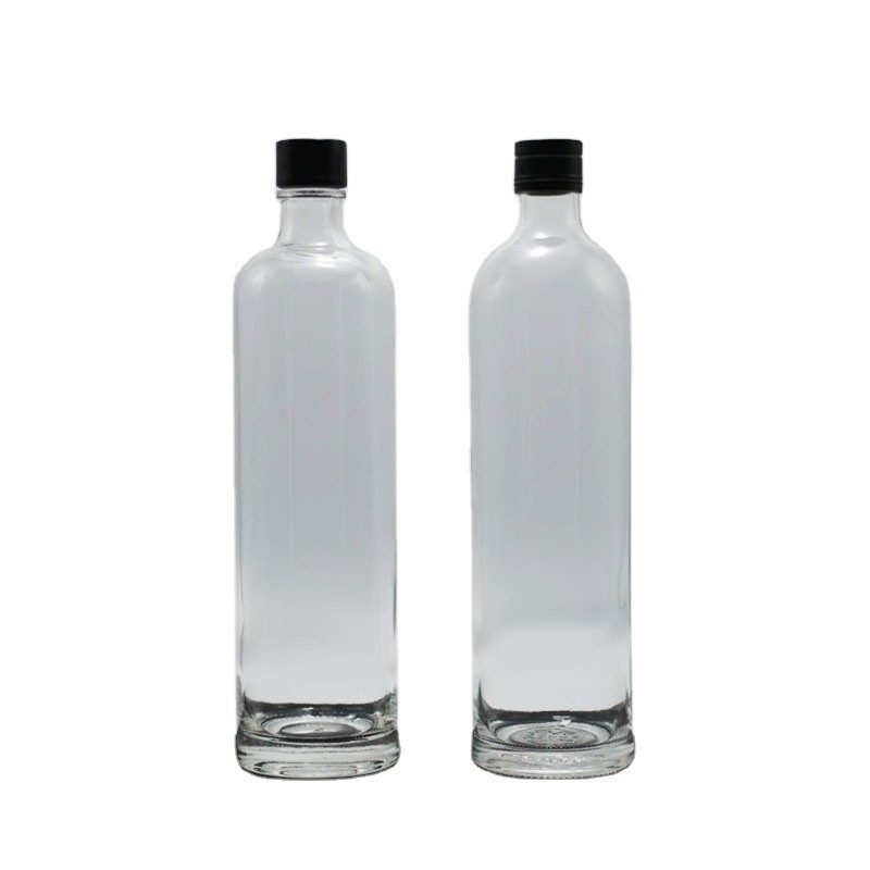 FOB-Bedingungen Super Flint Glas Wasserflasche mit Stoppe und Decal Oberfläche 750 ml 1000 ml