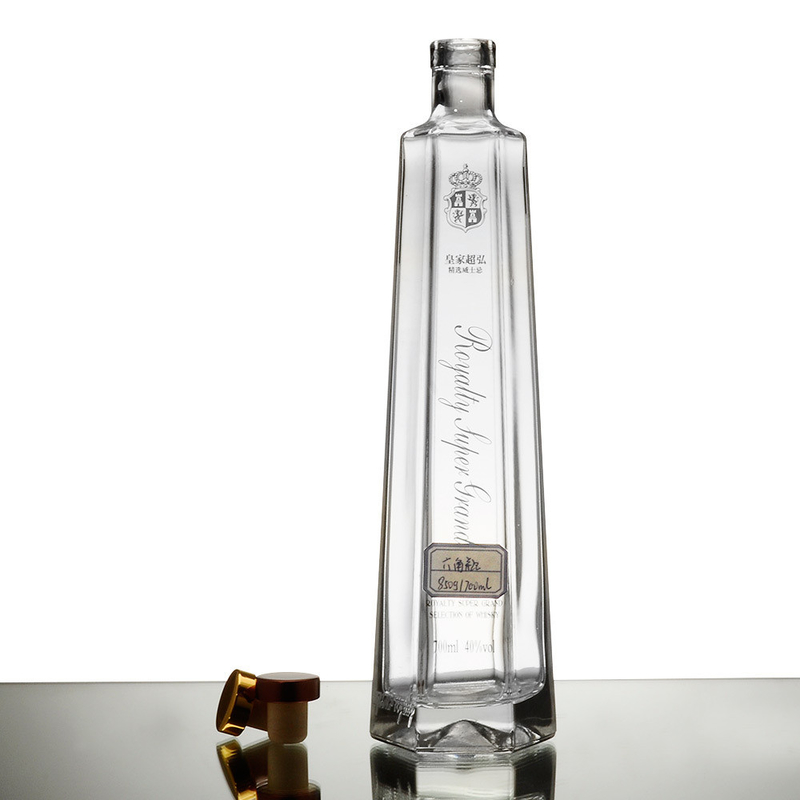 Einzigartige Polygon-Glasflasche für Spirituosen Gin Vodka Ideal