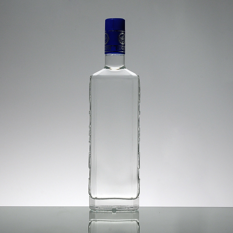 Hot Stamping Oberfläche Handling 1L Super Glas Whisky Flasche aus kristallweißem Material