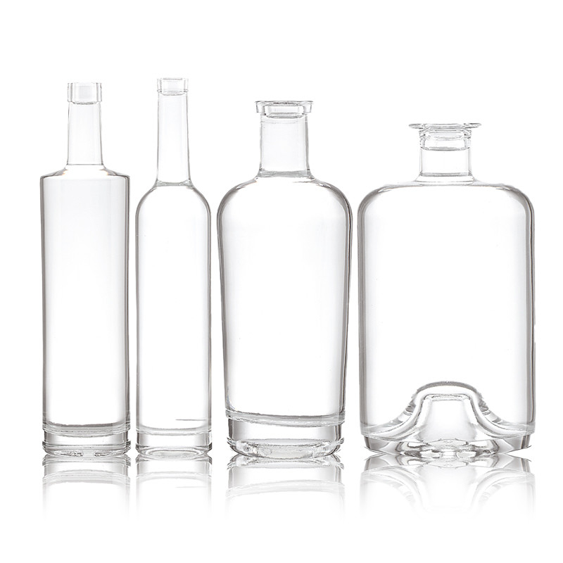 375 ml 500 ml klare Frostglasflasche für Wodka Gin Whiskey White Spirit Transparent