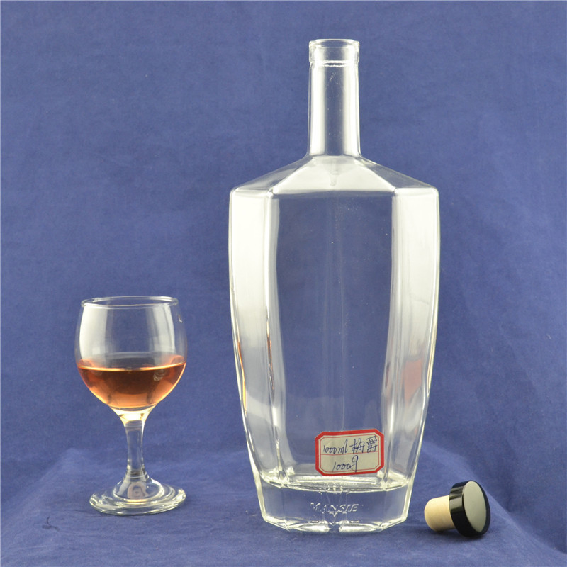Alkoholflasche mit Korkkappen 1 Liter Fassungsvermögen