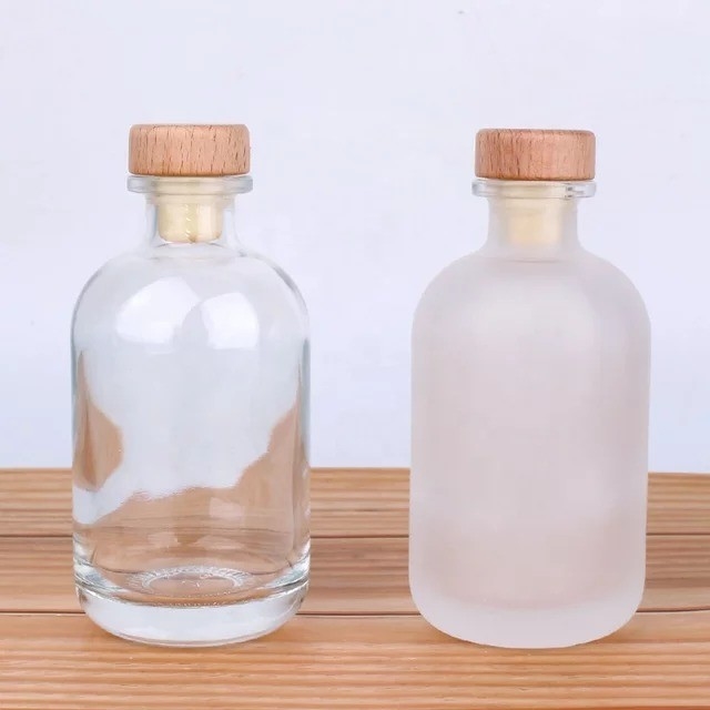 Tequila Custom Leere, hohe, runde Glasflasche Boston Gin mit Kork/Kappen