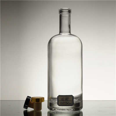Super Flint 700ml Spirit Glas Wodka Flasche mit Kork OEM/ODM akzeptabel Anpassbar