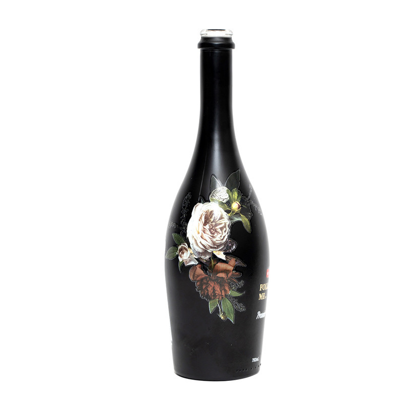 Korken und Schwarzes Spray 16 Unzen Glasflasche für leere 1 Liter Wasser Wein Likör 1000 ml Flasche