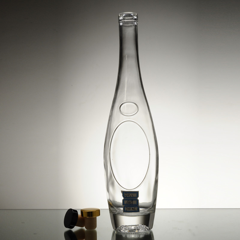 Glas aus hohem Flint 750 ml Glasflasche Offene Olivenölflaschen Versiegelung Kork