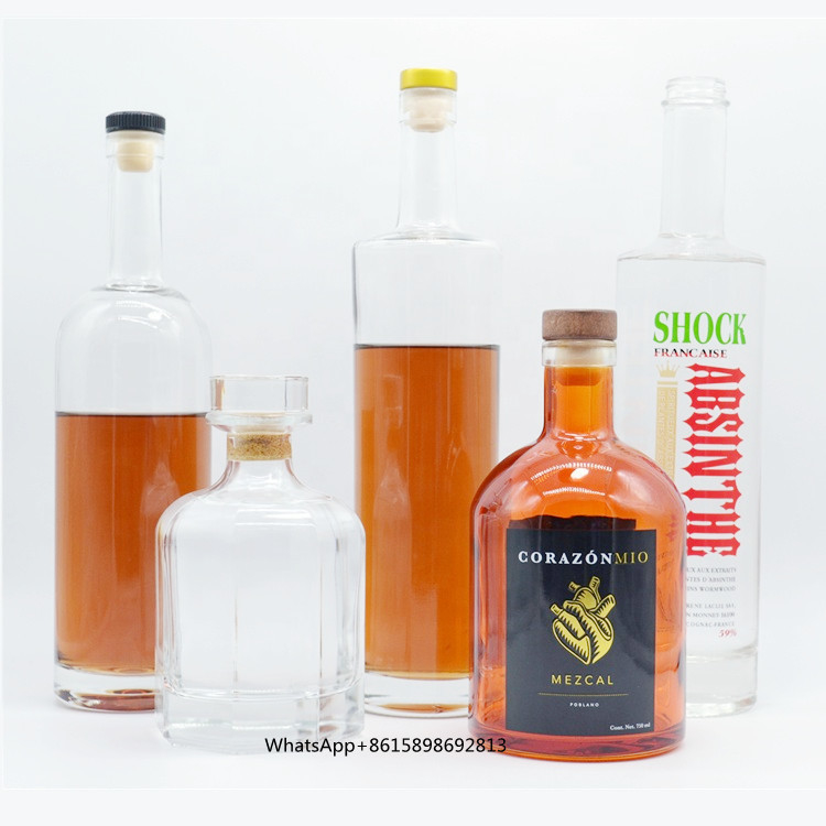 Extra White Flint Glass 350 ml 500 ml 700 ml 750 ml Wodka Gin Whiskey Liquor Glasflasche