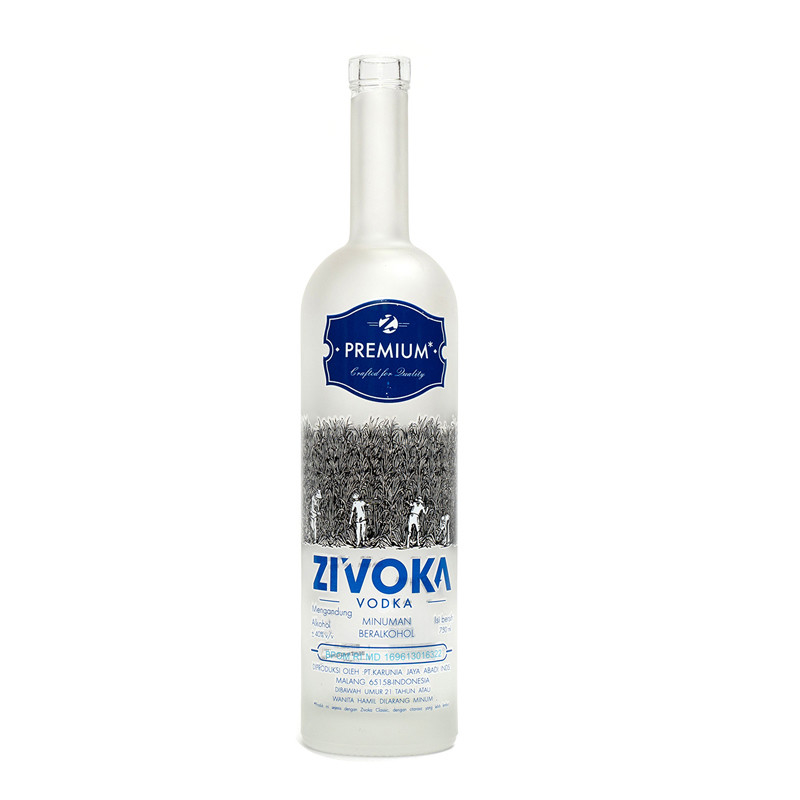 Super Flint Glasflaschen für Wodka Whisky Liquor in 500ml 700ml 75cl Frosted Material