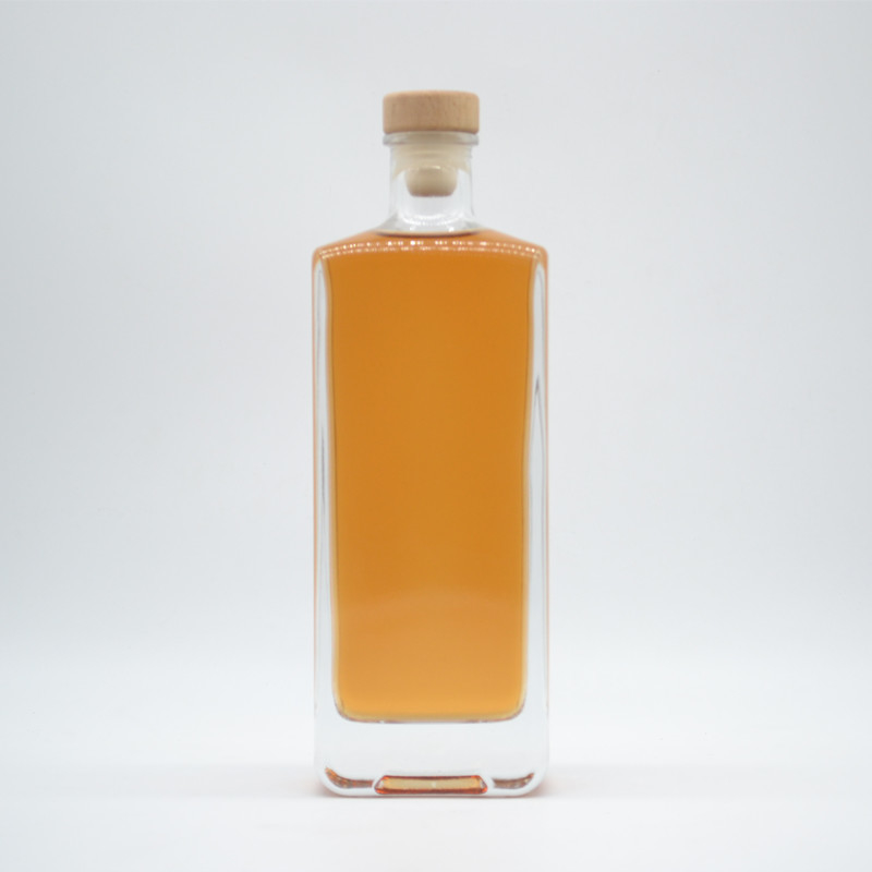 Maßgeschneiderte Quadratglasflasche für Spirituosen Gin Tequila Wodka 750 ml/700 ml/500 ml