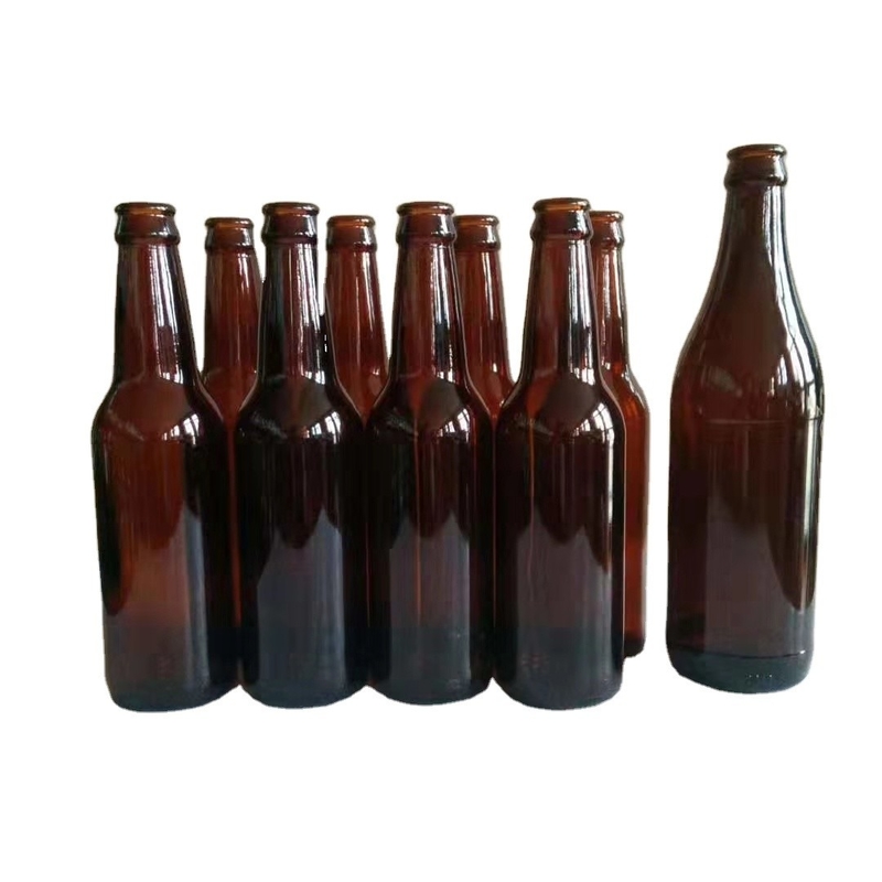 330 ml 500 ml Primärfarbflasche Kronenkappe Bernstein Liquor Bier Glasflasche für Direkt