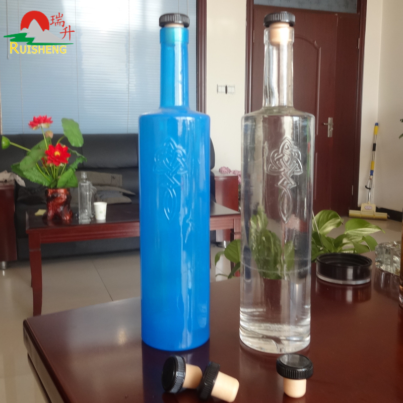 Hochfelsglasmaterial 750 ml Zylinderglasflasche für Alkohol
