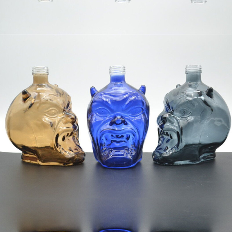 Schraubkappe Versiegelung Typ Super Flint Glas Schädel Whisky Flasche Basismaterial