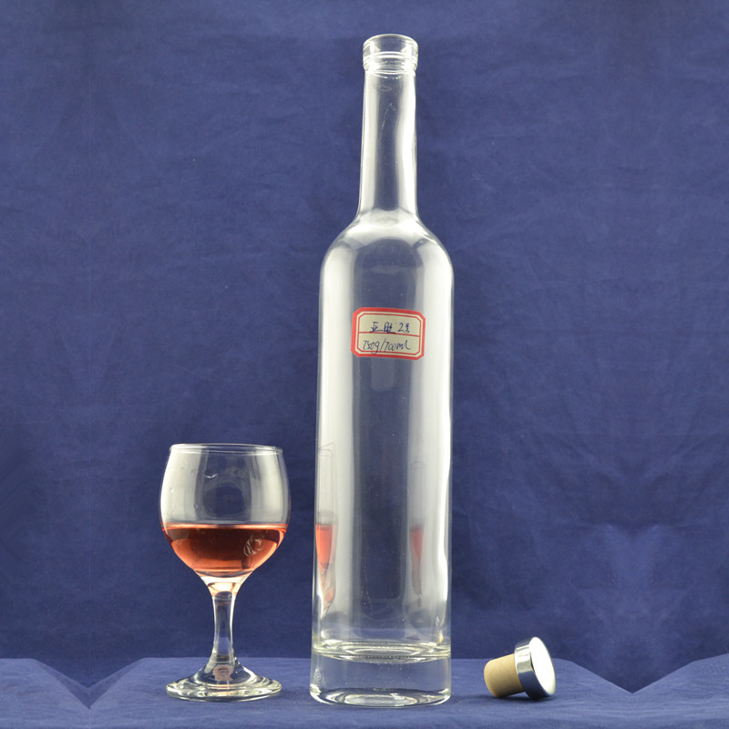 Große dünne Glasflasche für Whisky/Brandy/Wodka mit abdrehbarer Kappe