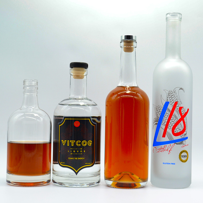 375 ml 200 ml 100 ml Flasche Glas Gin Whisky Wein Wodka Spirituosen Glasflasche mit Kork